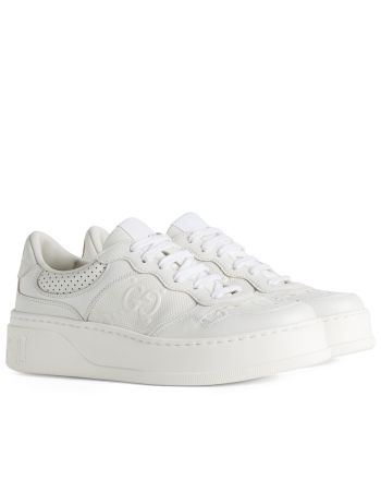 Gucci Unisex GG Embossed Sneaker White