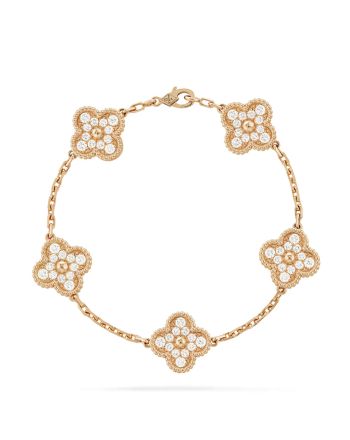 Van Cleef & Arpels Women's Vintage Alhambra Bracelet, 5 Motifs Red