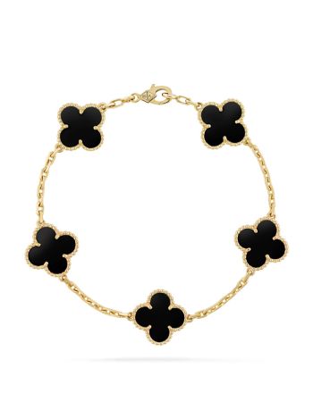 Van Cleef & Arpels Women's Vintage Alhambra Bracelet, 5 Motifs Black