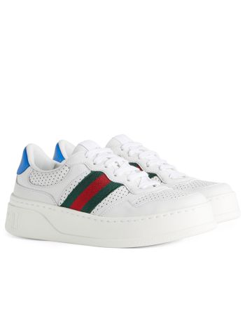Gucci Unisex Sneaker With Web White