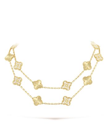 Van Cleef & Arpels Women's Vintage Alhambra Long Necklace, 20 Motifs Golden